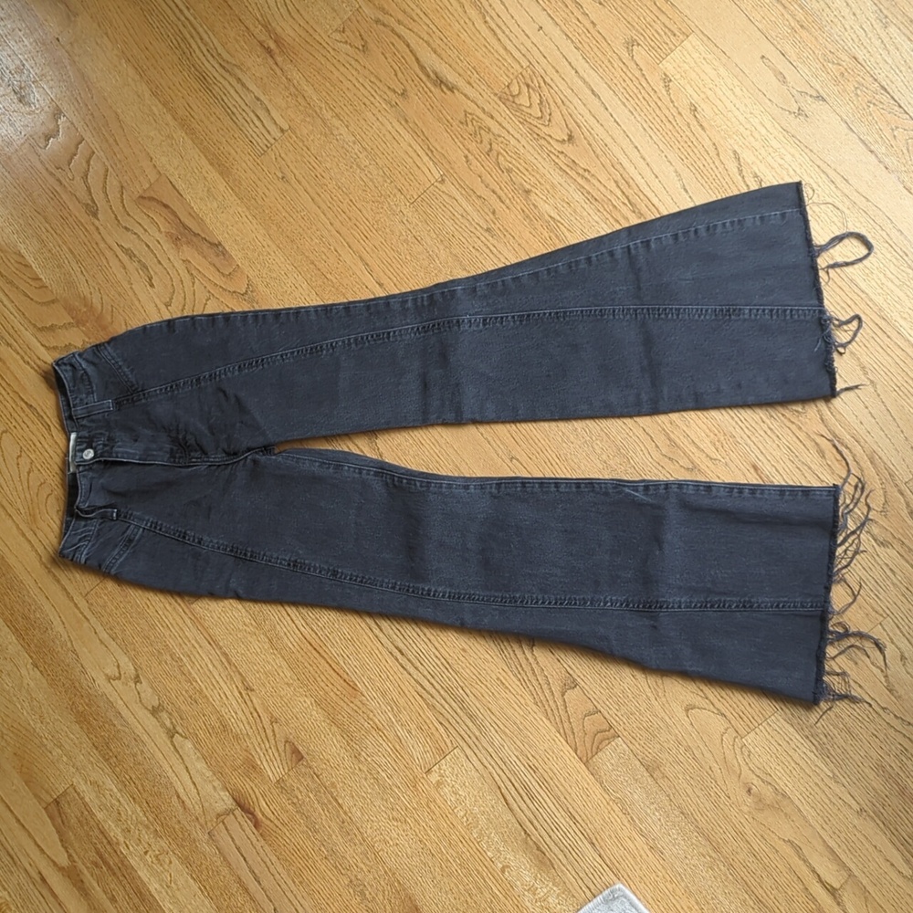 Free People/We The Free High Waisted Flares in Black Wash